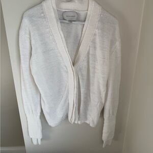 Brochu Walker Womens Cream Linen Cardigan Size Small